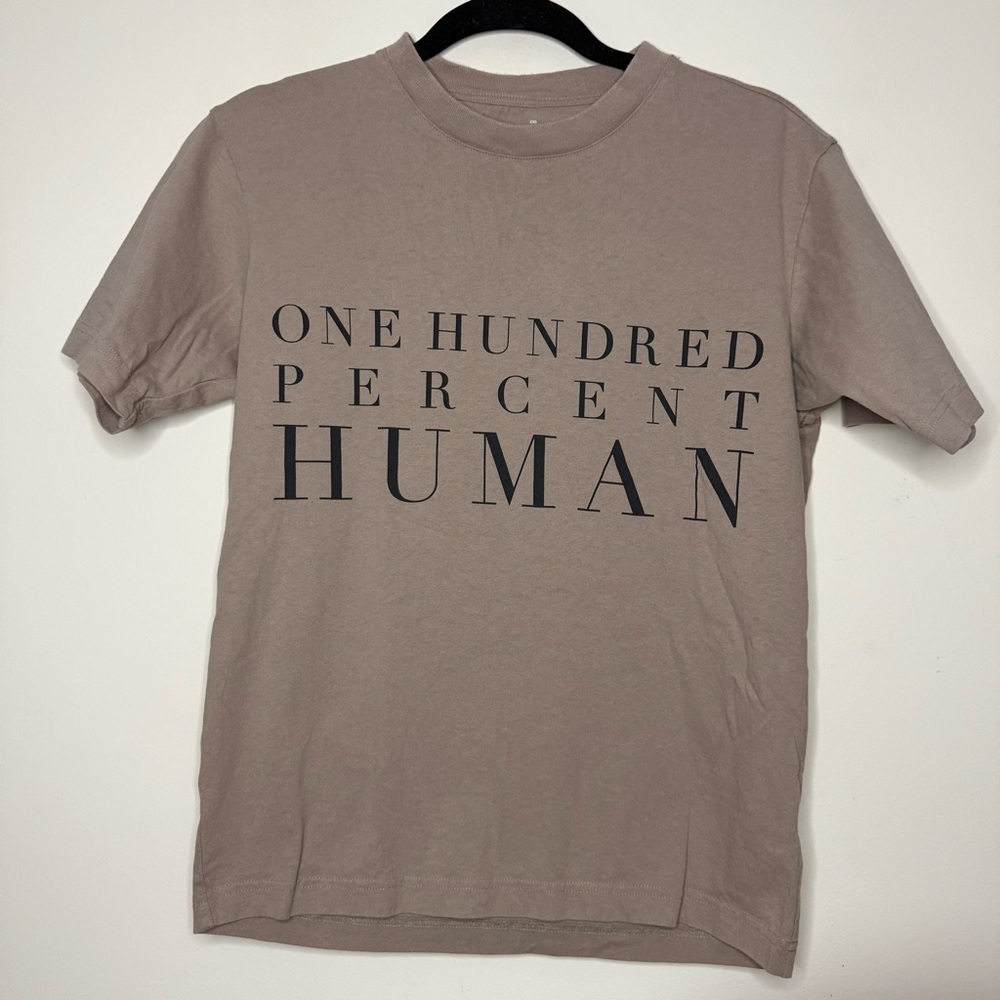 EVERLANE 100 Percent Human Cotton Tan Short Sleeve Tshirt